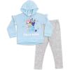 Bluey Girls Fleece Hoodie and Leggings Outfit Set(Light Blue / Grey)