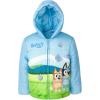 Bluey Girls Zip Up Puffer Jacket Toddler to Little Kid Sizes (2T – 7-8)(Sky Blue)