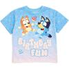 Bluey July 4th Halloween Christmas Birthday School Heart T-Shirt Infant to Big Kid Sizes (12 Months – 10-12)(Blue  Birthday Fun)