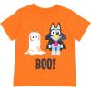 Bluey July 4th Halloween Christmas Birthday School Heart T-Shirt Infant to Big Kid Sizes (12 Months – 10-12)(Orange / Halloween)