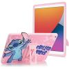 Bluey Kids iPad Case – 10.2 Case for iPad 9th/8th/7th Generation – 2019/2020/2021 Tablet Cover with Stand, Shockproof Silicone Protector(Lilo&Stitch – Pink)