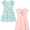 Bluey Mom Dad Bingo Girls 2 Pack Skater Dresses Toddler to Big Kid(Blue)