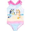 Bluey One Piece Bathing Suit Infant to Big Kid Sizes (18 Months – 10-12)(Pink/Blue)