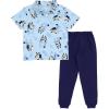 Bluey Polo Shirt and Fleece Jogger Pants Outfit Set Toddler to Big Kid Sizes (2T – 10-12)(Pale Blue / Indigo)