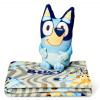 Bluey Throw & Plush Hugger Set, 50″x60″ Silk Touch Blanket with 3D Character Pillow – Soft, Cozy Blanket for Kids and Toddlers(Bluey Fun)
