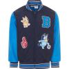 Bluey Varsity Zip Up Bomber Jacket Toddler to Little Kid Sizes (2T – 7-8)(Navy Blue)
