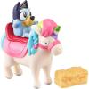 Bluey Vehicle & Figures Ice Cream Cart Toy Playset, Portable Ice Cream Push Cart with 2.5” Articulated Bingo Figure, Play Food Truck for Kids Ages 3+(Bluey’s Unipony Ride)