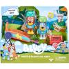 Bluey Vehicle & Figures Ice Cream Cart Toy Playset, Portable Ice Cream Push Cart with 2.5” Articulated Bingo Figure, Play Food Truck for Kids Ages 3+(Rusty & Bluey’s Go-Kart)