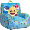 Bluey & Chloe Kids Micromink Bean Bag Sofa Chair,Soft Padded Toddler Seat with Piping & Carry Handle,Cozy Lounge Chair for Ages 3+,Blue(Baby Shark)