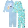 Bluey girls 4-piece Snug-fit Cotton Pajama Set, Soft & Cute for Kids(Bluey Spa)