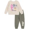 Bluey girls Bluey Sweatshirt and Jogger Pants Set(Off White / Dark Green)