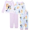 Bluey unisex-child 4-Piece Snug-fit Cotton Pajama Set, Soft & Cute for Kids, BALLOON FUN, 4T