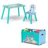 Delta Children Bluey 3-Piece Toddler Playroom Set – Includes Table, Chair and Toy Box, Blue(Bluey)