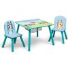 Delta Children Bluey Kids Table and Chair Set with Storage (2 Chairs Included) – Greenguard Gold Certified – Ideal for Arts & Crafts, Snack Time, Homeschooling, Homework & More, Blue(Bluey)
