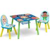 Delta Children Bluey Kids Table and Chair Set with Storage (2 Chairs Included) – Greenguard Gold Certified – Ideal for Arts & Crafts, Snack Time, Homeschooling, Homework & More, Blue(Cocomelon)