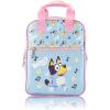 Fast Forward Bluey Mini Backpack for Kids & Adults | 10″ PU Leather Bluey Backpack Purse Featuring Bluey | Toddler Travel Bag, Small Backpack Bookbag for School, Travel, or Everyday Use | Ages 3+(Bluey – Blue and Pink)