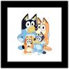 Gallery Pops Bluey – Dad, Mum, Bluey and Bingo Wall Art, White Framed Version, 12” x 12”(Black Framed Version)