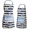 Handstand Kitchen Bluey and Bingo 100% Cotton Blue Stripe Print Patch Pocket Adult and Child Apron Set