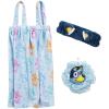 Jay Franco Bluey 3 Piece Spa & Bath Set – Includes Towel Wrap, Loofah & Spa Headband – Kids Bath & Shower Accessories(Blue – Bluey)