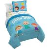 Jay Franco Bluey & Bingo 5 Piece Twin Size Bed Set – Includes Comforter & Sheet Set – Super Soft Kids Bedding Fade Resistant Microfiber (Official Bluey Product)(Blue – Cocomelon)