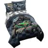 Jay Franco Bluey & Bingo 5 Piece Twin Size Bed Set – Includes Comforter & Sheet Set – Super Soft Kids Bedding Fade Resistant Microfiber (Official Bluey Product)(Multi – Monster Jam)