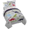 Jay Franco Bluey & Bingo 5 Piece Twin Size Bed Set – Includes Comforter & Sheet Set – Super Soft Kids Bedding Fade Resistant Microfiber (Official Bluey Product)(Gray – Dinosaur)