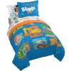 Jay Franco Bluey & Bingo 5 Piece Twin Size Bed Set – Includes Comforter & Sheet Set – Super Soft Kids Bedding Fade Resistant Microfiber (Official Bluey Product)(Blue – Blippi)