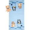 Jay Franco Bluey & Bingo Bath Towel & Bath Buddy Set – Kids Bathtub Accessories – Includes 25 x 50 Inch Microfiber Towel & 13 Inch Bluey Water Play Buddy(Blue – Bingo)