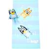 Jay Franco Bluey & Bingo Bath Towel & Bath Buddy Set – Kids Bathtub Accessories – Includes 25 x 50 Inch Microfiber Towel & 13 Inch Bluey Water Play Buddy(Blue – Bluey)