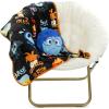 Jay Franco Bluey & Bingo Nogginz Set – 40 x 50 Inch Lightweight Travel Throw Blanket & Pillow – Kids Super Soft 2 Piece Bedding Set(Black – Sadness)