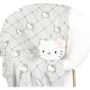 Jay Franco Bluey & Bingo Nogginz Set – 40 x 50 Inch Lightweight Travel Throw Blanket & Pillow – Kids Super Soft 2 Piece Bedding Set(Gray – Hello Kitty)