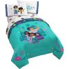 Jay Franco Bluey & Bingo Twin Comforter Set – 5 Piece Bed Set Includes Sheet Set & Pillow Covers – Super Soft Clouds & Stars Kids Bedding(Teal – Encanto)