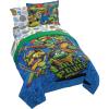 Jay Franco Bluey & Bingo Twin Comforter Set – 5 Piece Bed Set Includes Sheet Set & Pillow Covers – Super Soft Clouds & Stars Kids Bedding(Multi – Tmnt)