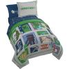 Jay Franco Bluey & Bingo Twin Comforter Set – 5 Piece Bed Set Includes Sheet Set & Pillow Covers – Super Soft Clouds & Stars Kids Bedding(Multi – Minecraft)