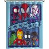 Jay Franco Bluey and Bingo Fabric Shower Curtain – Kids Teal Bathroom Décor(Blue – Spidey & Friends)