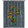 Jay Franco Bluey and Bingo Fabric Shower Curtain – Kids Teal Bathroom Décor(Grey – Tmnt)