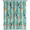 Jay Franco Bluey and Bingo Fabric Shower Curtain – Kids Teal Bathroom Décor(Teal – Bluey)