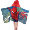 Jay Franco Kids Hooded Towel – 22″ x 51″ Super Soft Bath Wrap with 3D Hood, Beach, Pool & Travel, Official Licensed Product, Blue – Bluey(Multi – Spiderman)