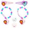LUV HER Bluey Girls BFF 6 Piece Toy Jewelry Box Set with 2 Rings, 2 Bead Bracelets and Snap Hair Clips Ages 3+(BFF Set 2)