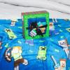 Monster Jam Throw Blanket with Gift Box – Throw Measures 46 x 60 Inches – Super Soft Special Edition.(Blue – Minecraft)