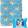 Northwest Bluey Party Pups Silk Touch Throw Blanket 50 x 60 Inches with Bluey Plush Pocket Pillow 14 x 20 Inches – Comfy & Cozy Bluey Blanket & Pillow Set for Boys and Girls(Party Pups)