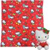 Northwest Character Hugger Pillow & Silk Touch Throw Blanket Set, 40″ x 50″, Bluey Festive Sweaters(Hello Kitty Gifty Kitty)