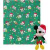 Northwest Character Hugger Pillow & Silk Touch Throw Blanket Set, 40″ x 50″, Bluey Festive Sweaters(Mickey Mouse Jolly Buddies)