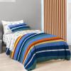 Saturday Park Bluey and Bingo Rainbow Clouds Twin Bed Set – 5 Piece 100% Organic Cotton Bedding with Duvet Cover and Sheets – GOTS & Oeko-TEX Certified(Multi – Stripes & Sports)