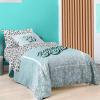 Saturday Park Bluey and Bingo Rainbow Clouds Twin Bed Set – 5 Piece 100% Organic Cotton Bedding with Duvet Cover and Sheets – GOTS & Oeko-TEX Certified(Teal – Lay Lay)