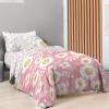 Saturday Park Bluey and Bingo Rainbow Clouds Twin Bed Set – 5 Piece 100% Organic Cotton Bedding with Duvet Cover and Sheets – GOTS & Oeko-TEX Certified(Pink – Floral)