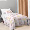 Saturday Park Bluey and Bingo Rainbow Clouds Twin Duvet Cover & Sham Set – 2 Piece 100% Organic Cotton Duvet Set – GOTS & Oeko-TEX Certified(Pink – Rainbow)