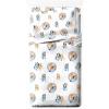 Saturday Park Bluey and Bingo Rainbow Clouds Twin Sheet Set – 3 Piece 100% Organic Cotton Sheets with Pillow Cover- GOTS & Oeko-TEX Certified(White – Bluey)