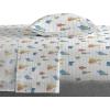 Saturday Park Bluey and Bingo Rainbow Clouds Twin Sheet Set – 3 Piece 100% Organic Cotton Sheets with Pillow Cover- GOTS & Oeko-TEX Certified(White – Sesame Street)