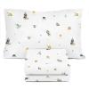 Sunny Side Up Bluey & Friends Full Sheet Set – 4 Piece Kids Bedding Set Includes Pillow Cover – Super Soft Microfiber Sheets(White – the Mandalorian)